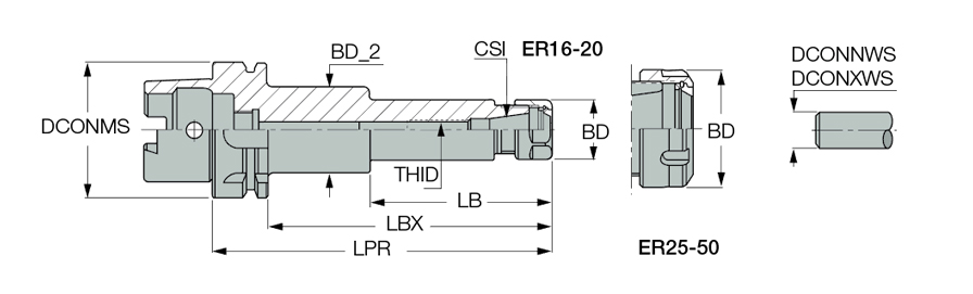HSK A100 ER25X160